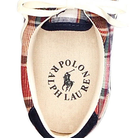 NWT Ralph Lauren Polo Madras Multi Plaid Sneakers - Picture 9 of 14